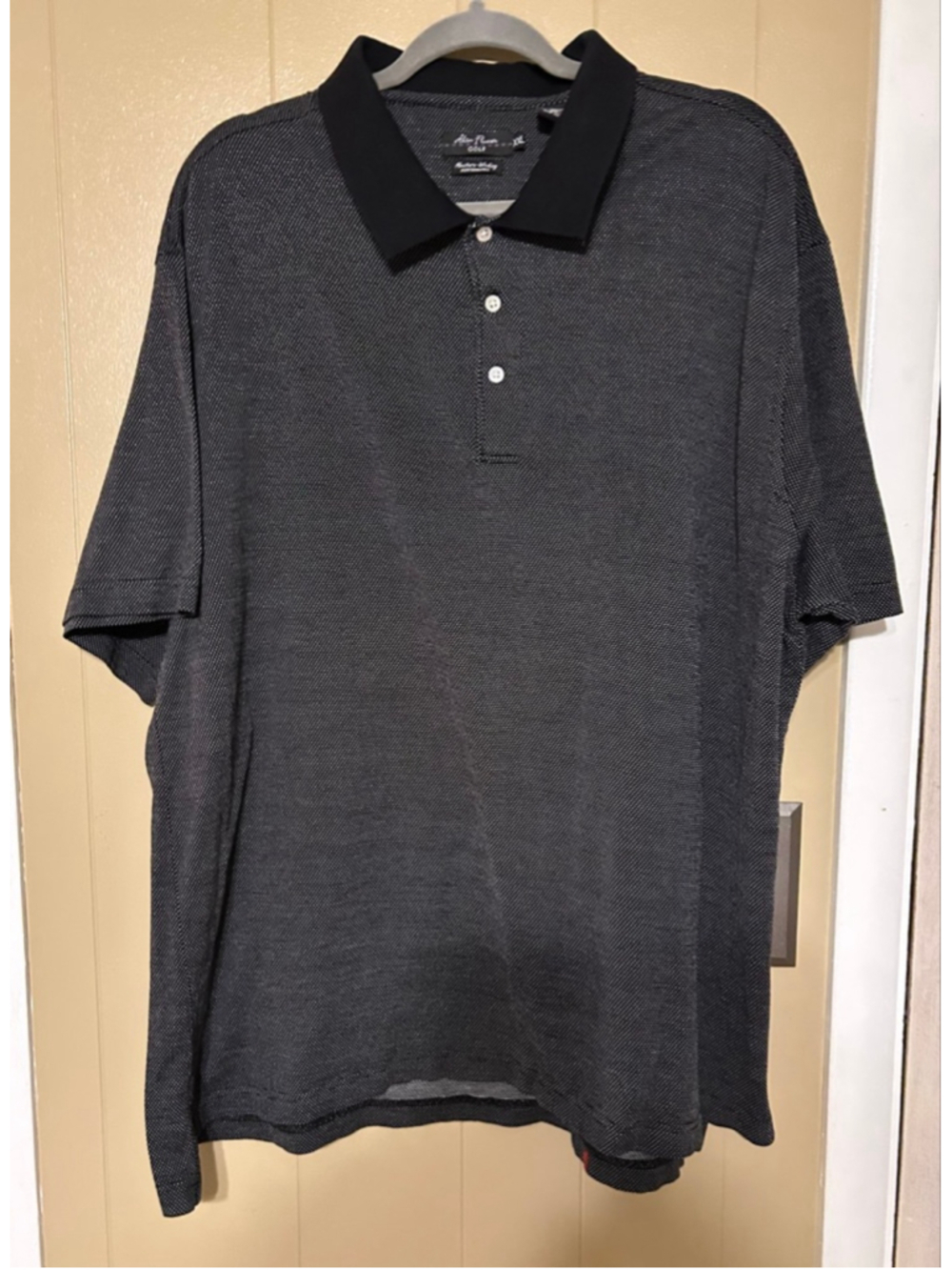 Alan Flusser Golf Polo Shirt White Polka Dot Size XXL